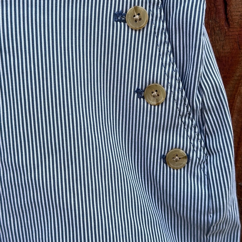 Banana Republic High Rise Sailor Shorts Blue White Striped Gold Button Size 0 - Picture 6 of 8